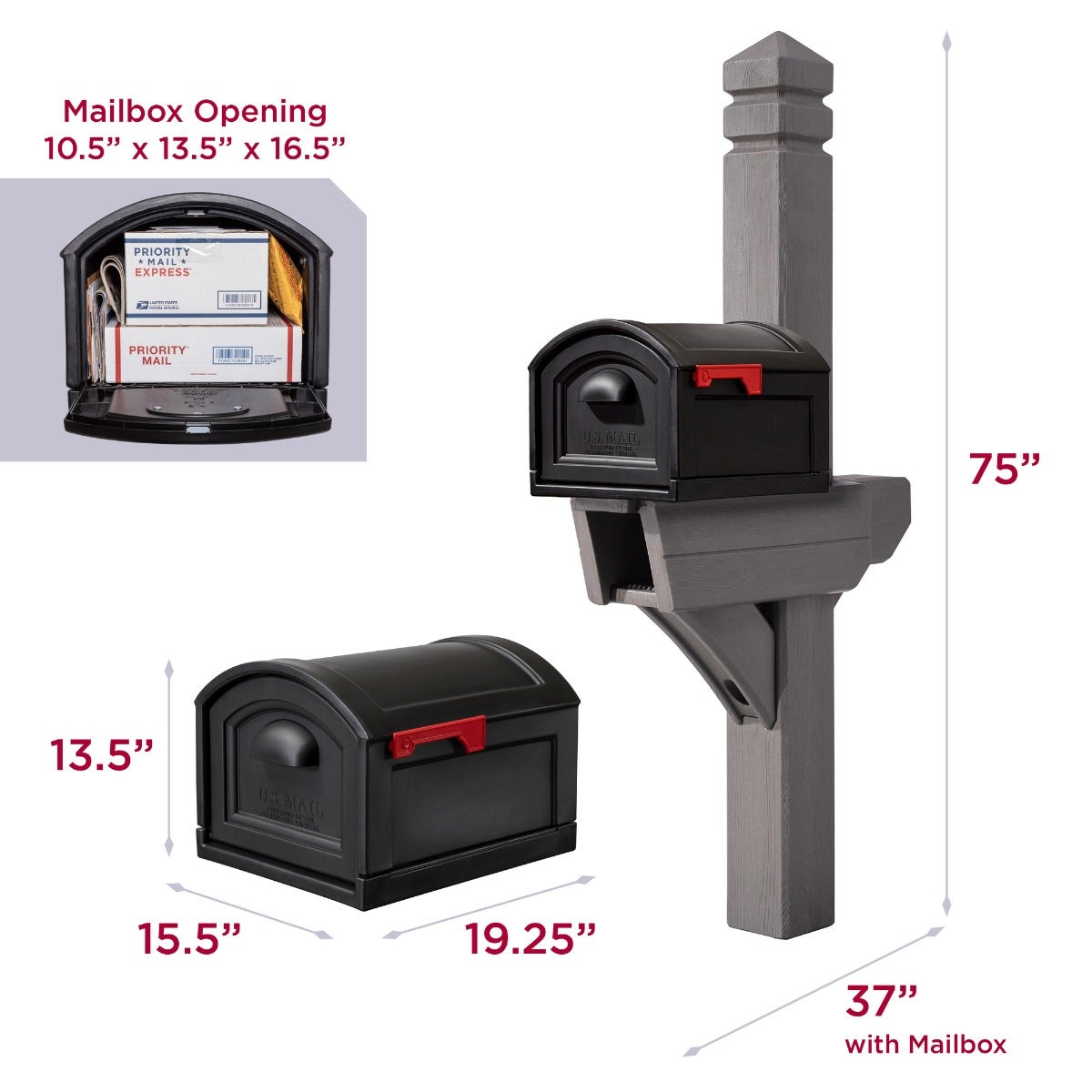 Highland Mail Post & XL Black Mailbox™ - Image 7