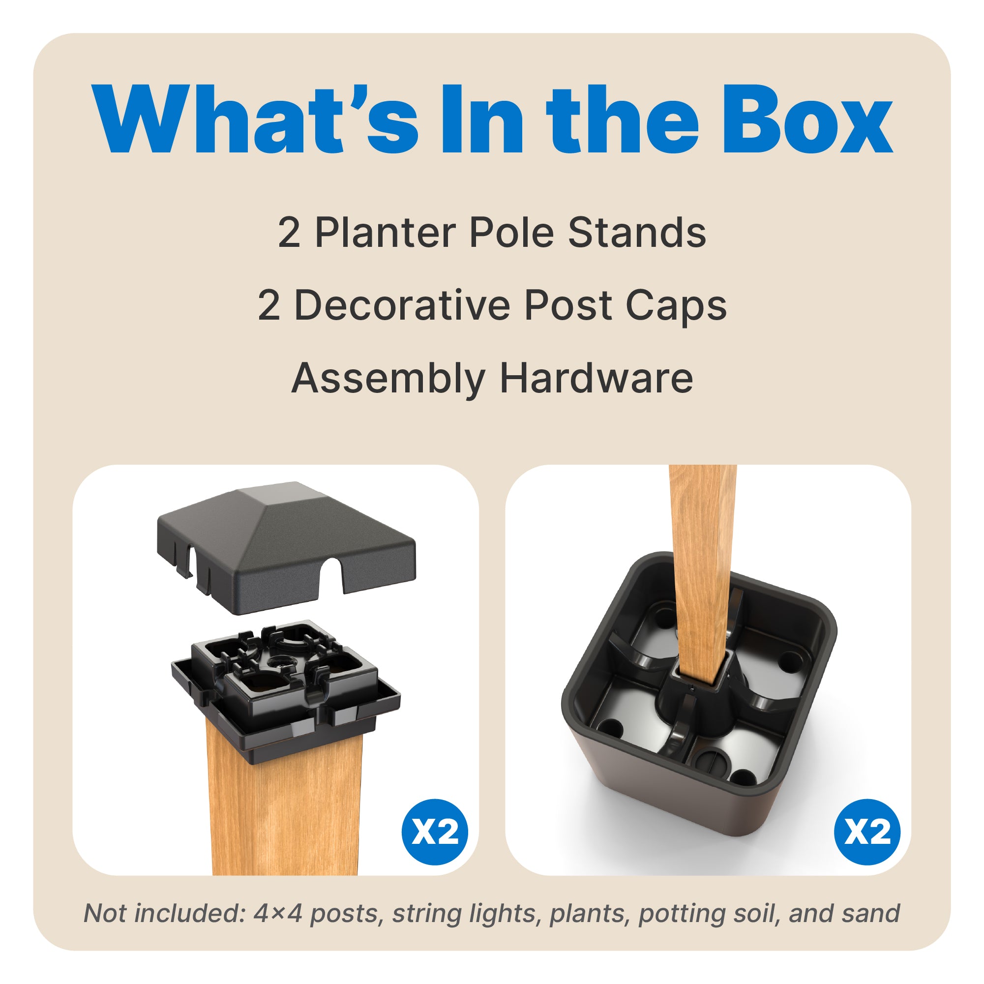 Firefly String Light Pole Stand with Planter™ (2pk) - Image 6
