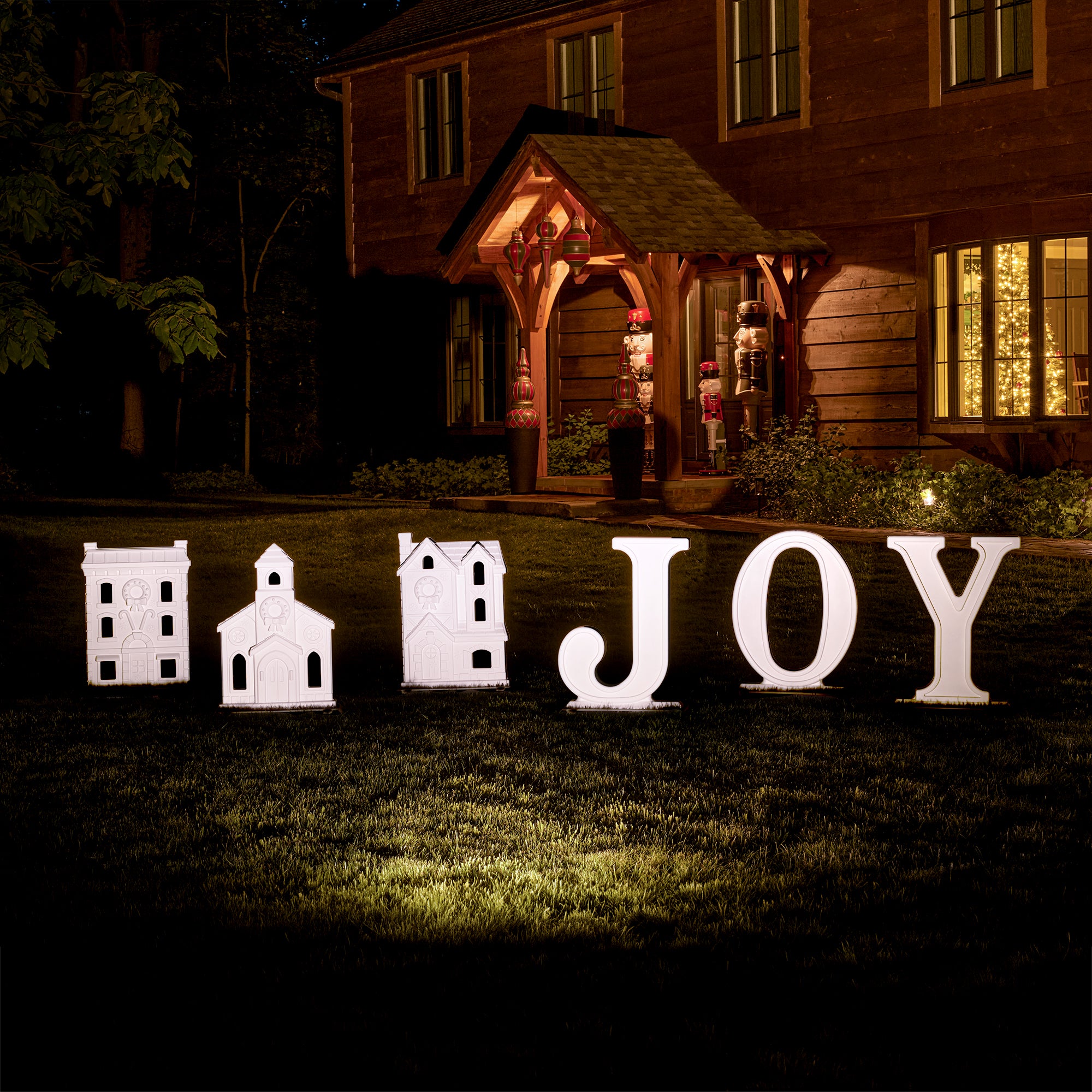 Large Outdoor 3-Piece Christmas JOY Letters Decoration - White - Image 9