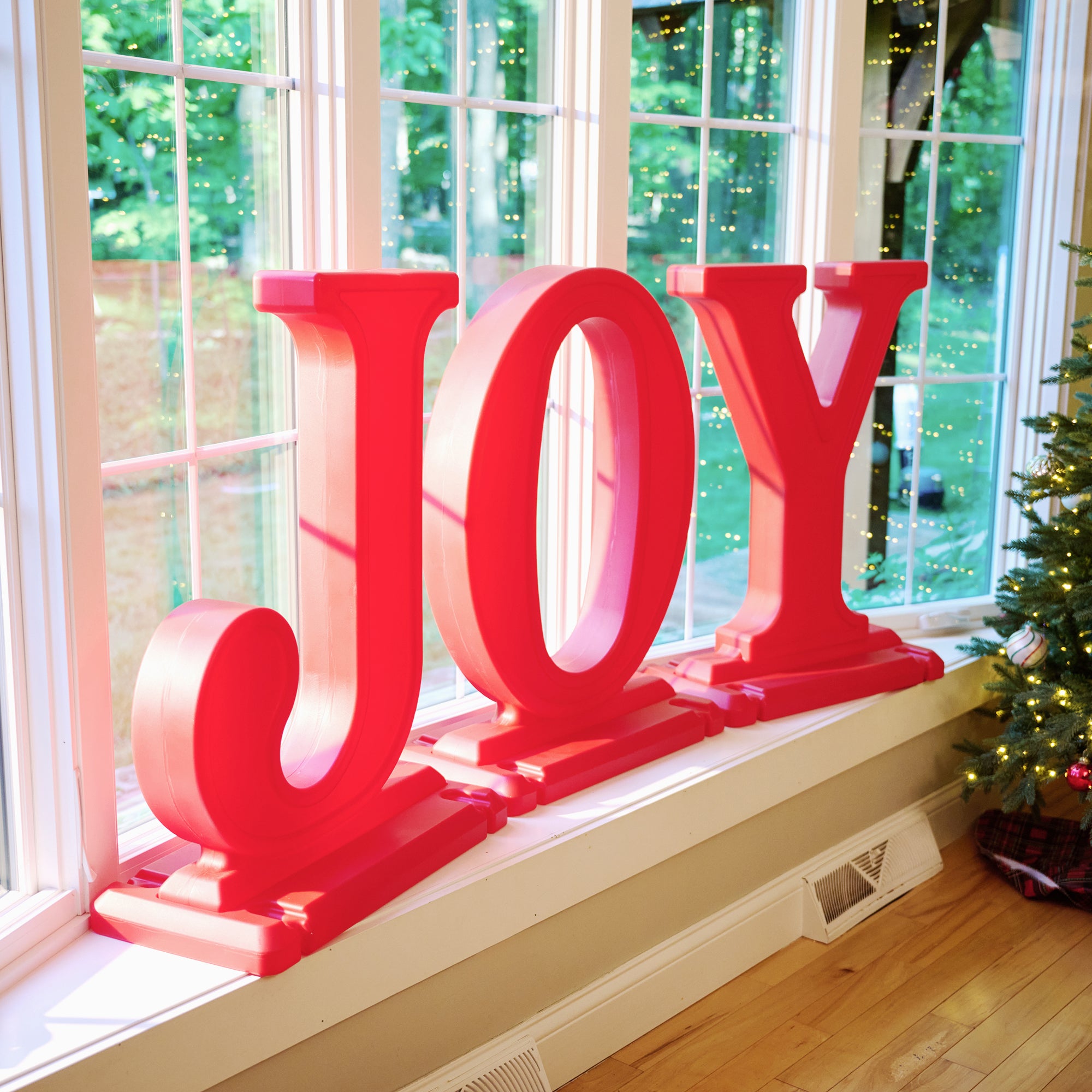 Paintable Large Outdoor 3-Piece Christmas JOY Letters Decoration - Red - Image 16