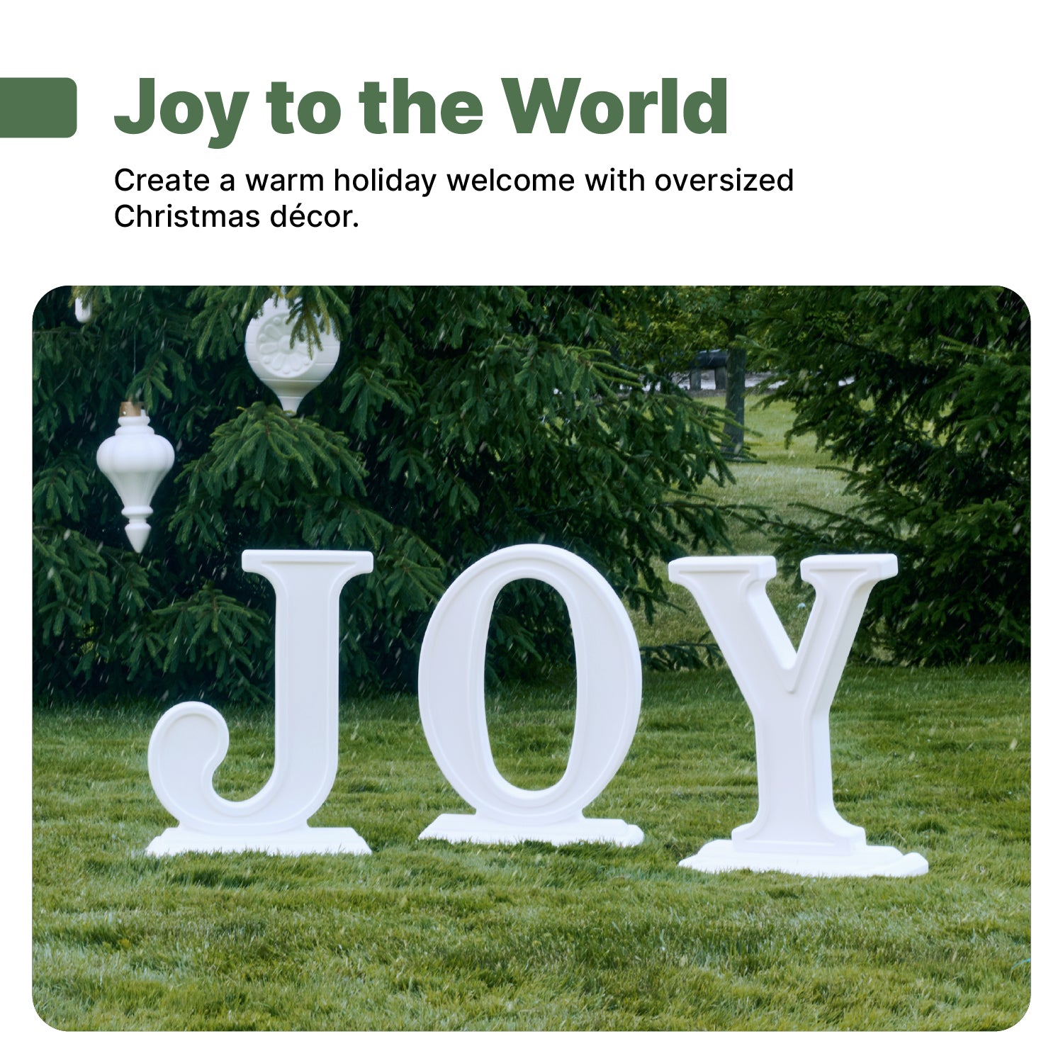 Large Outdoor 3-Piece Christmas JOY Letters Decoration - White - Image 10