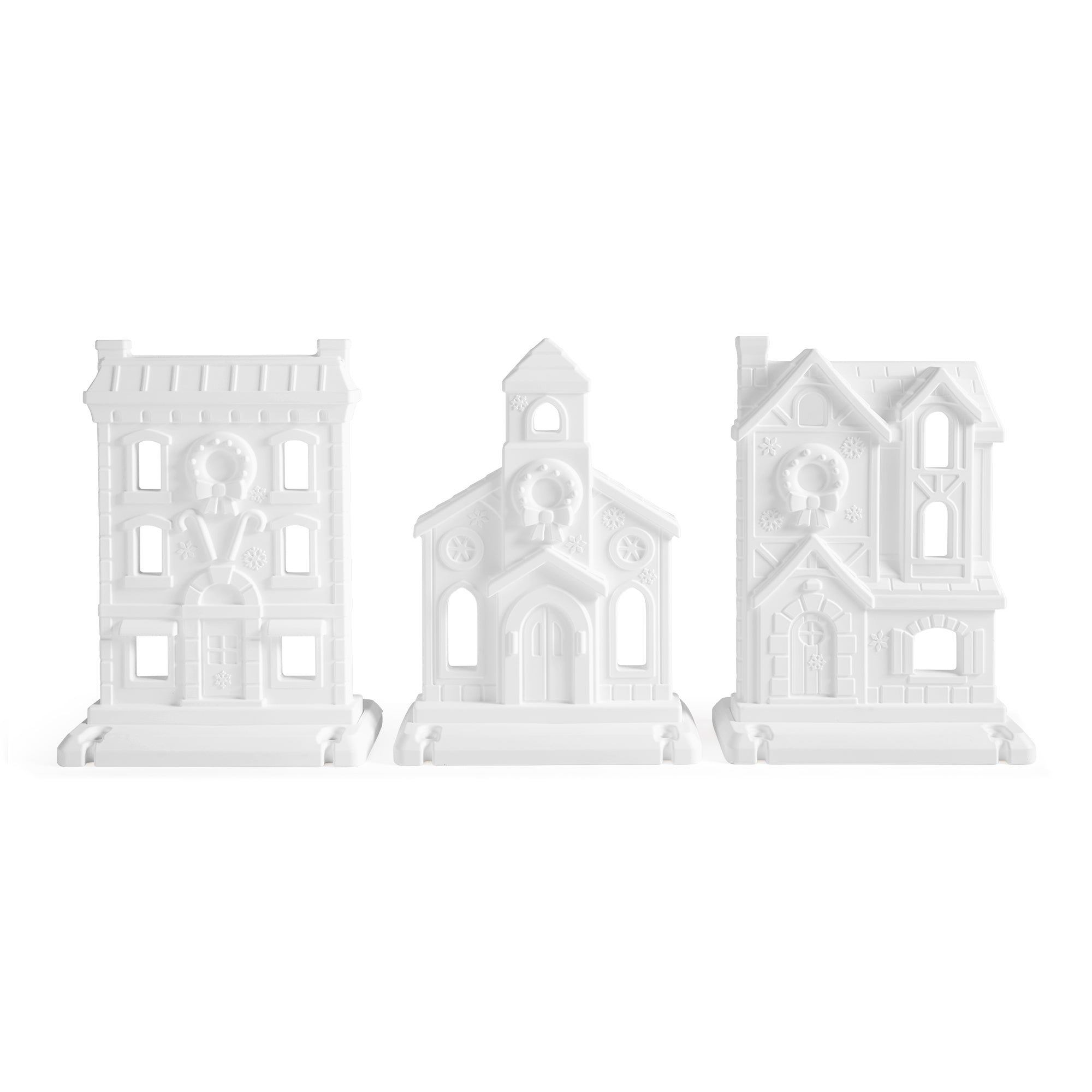 Paintable Large 3-Piece Outdoor Christmas Village - Image 5