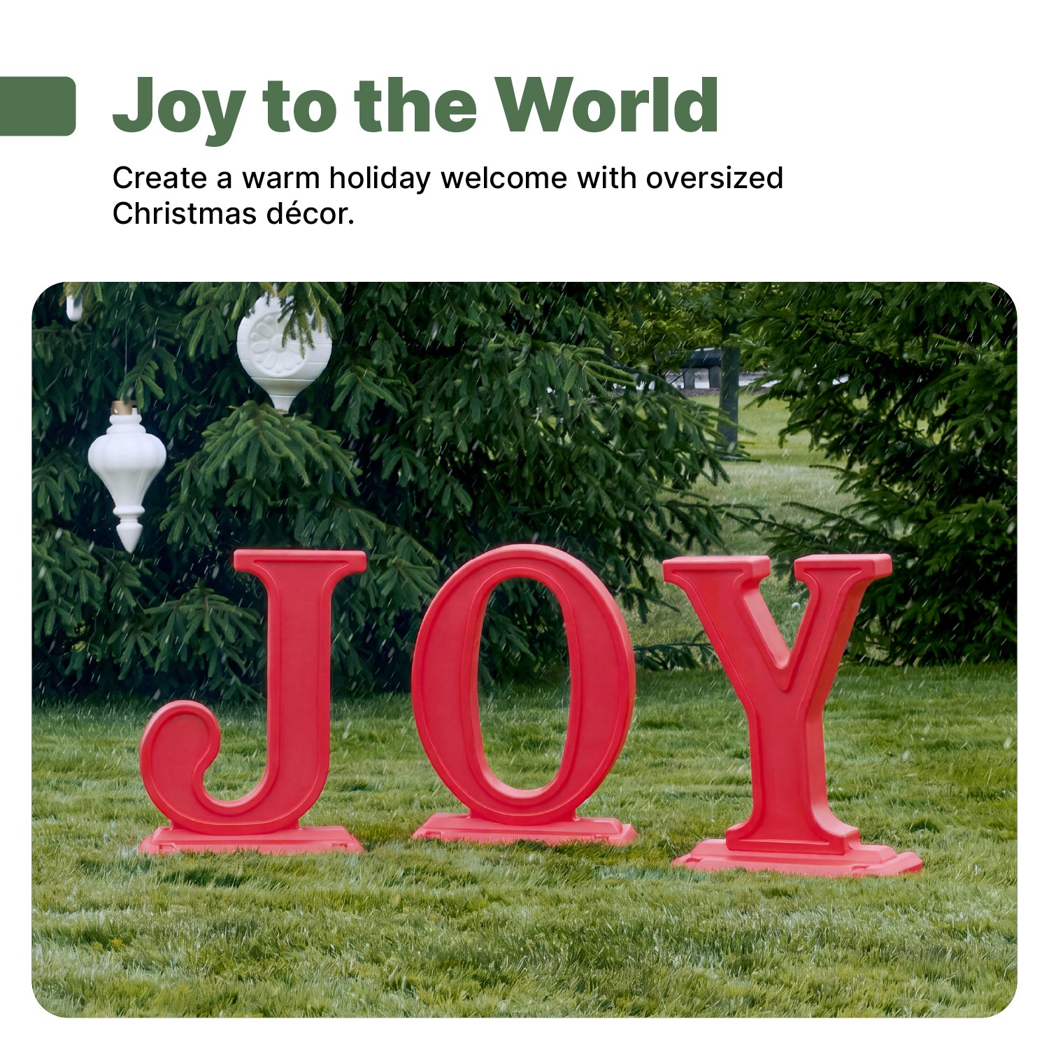 Paintable Large Outdoor 3-Piece Christmas JOY Letters Decoration - Red - Image 12