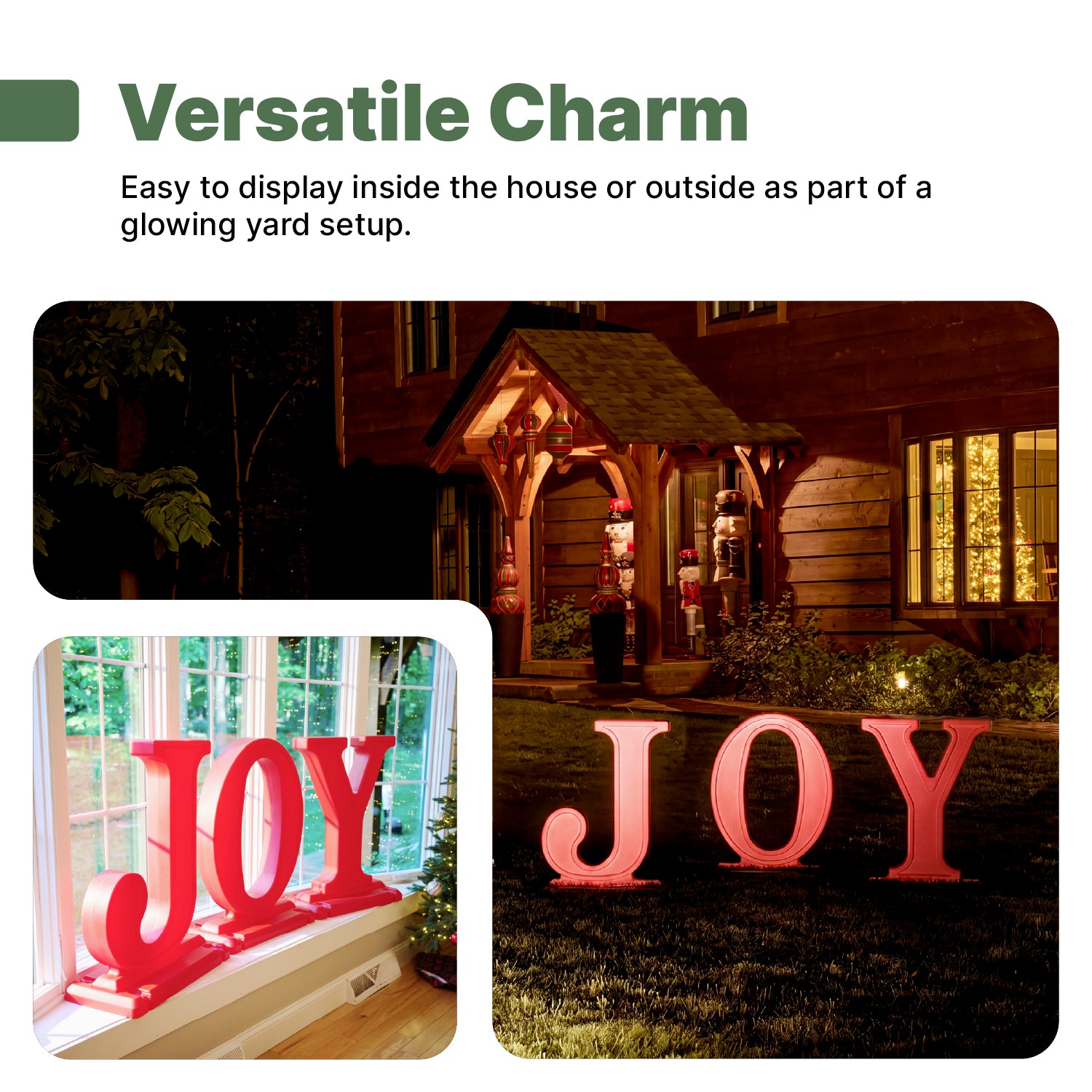 Paintable Large Outdoor 3-Piece Christmas JOY Letters Decoration - Red - Image 15