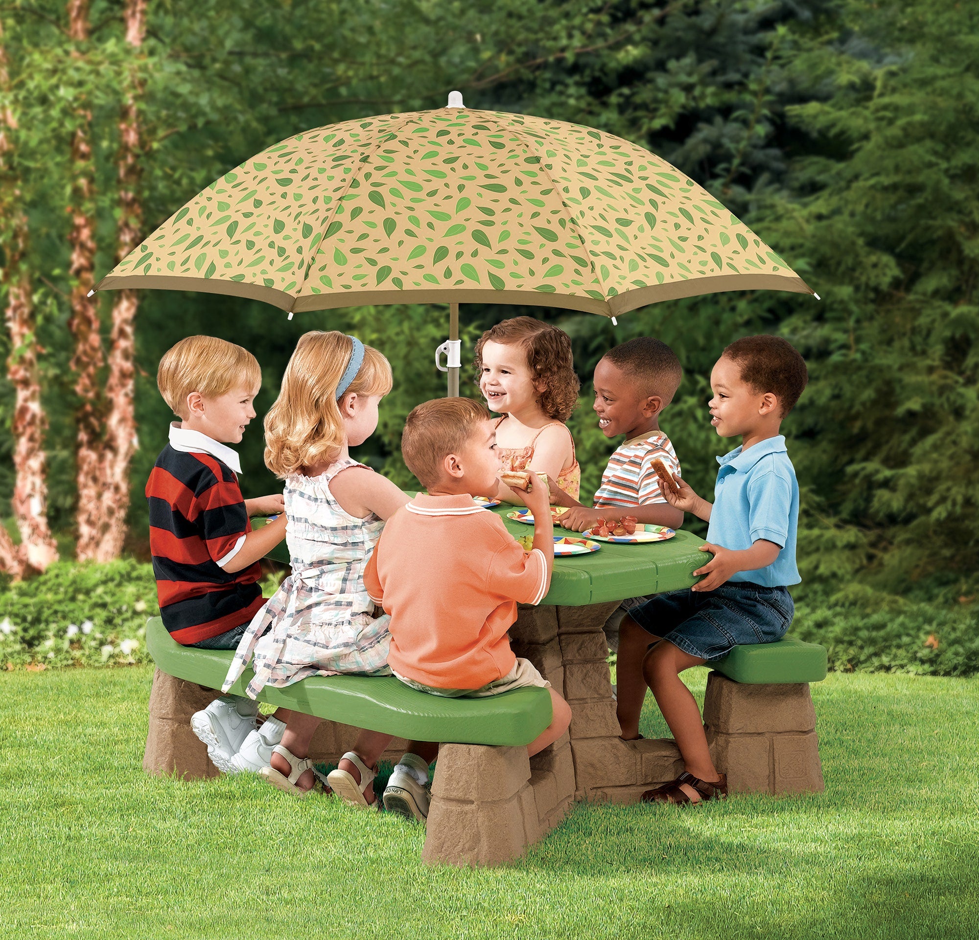 Naturally Playful™ Picnic Table with Umbrella - Image 2
