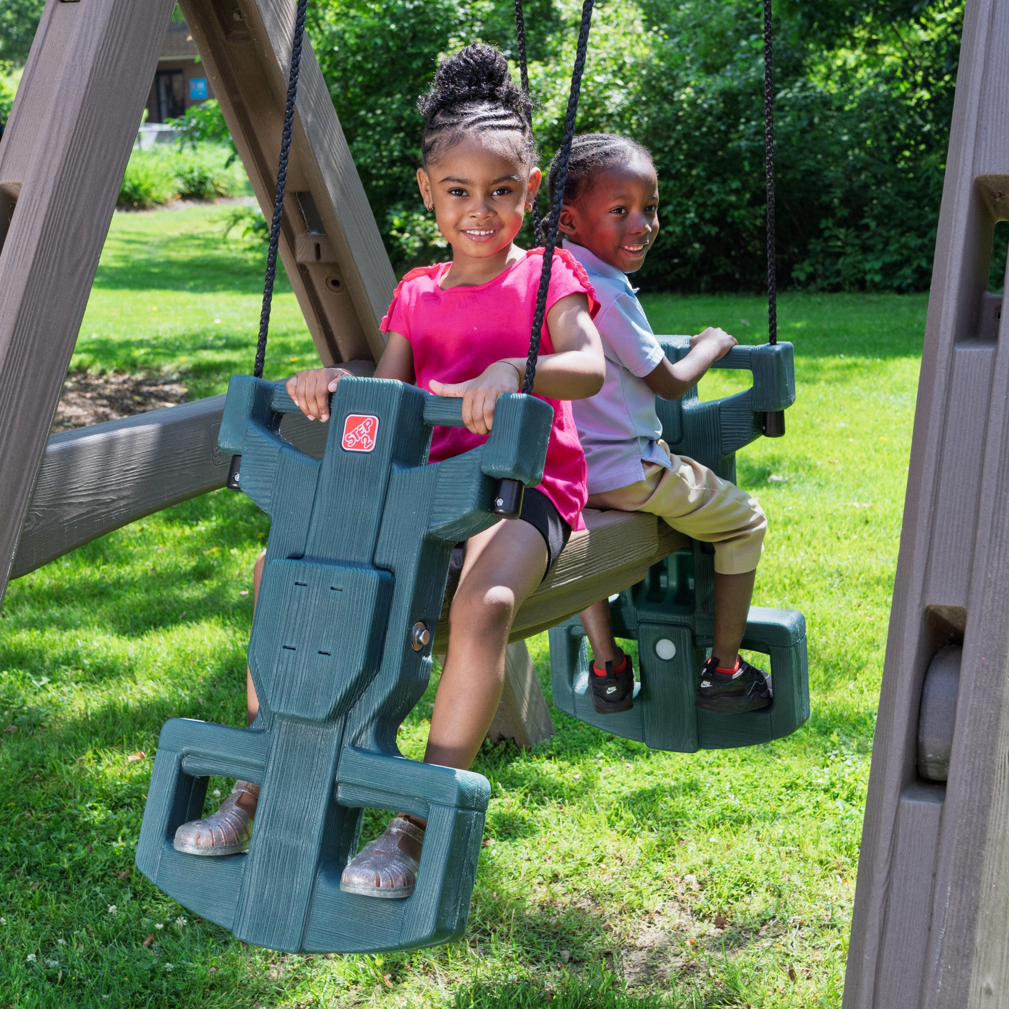 Naturally Playful™ Adventure Lodge Play Center with Glider - Image 4