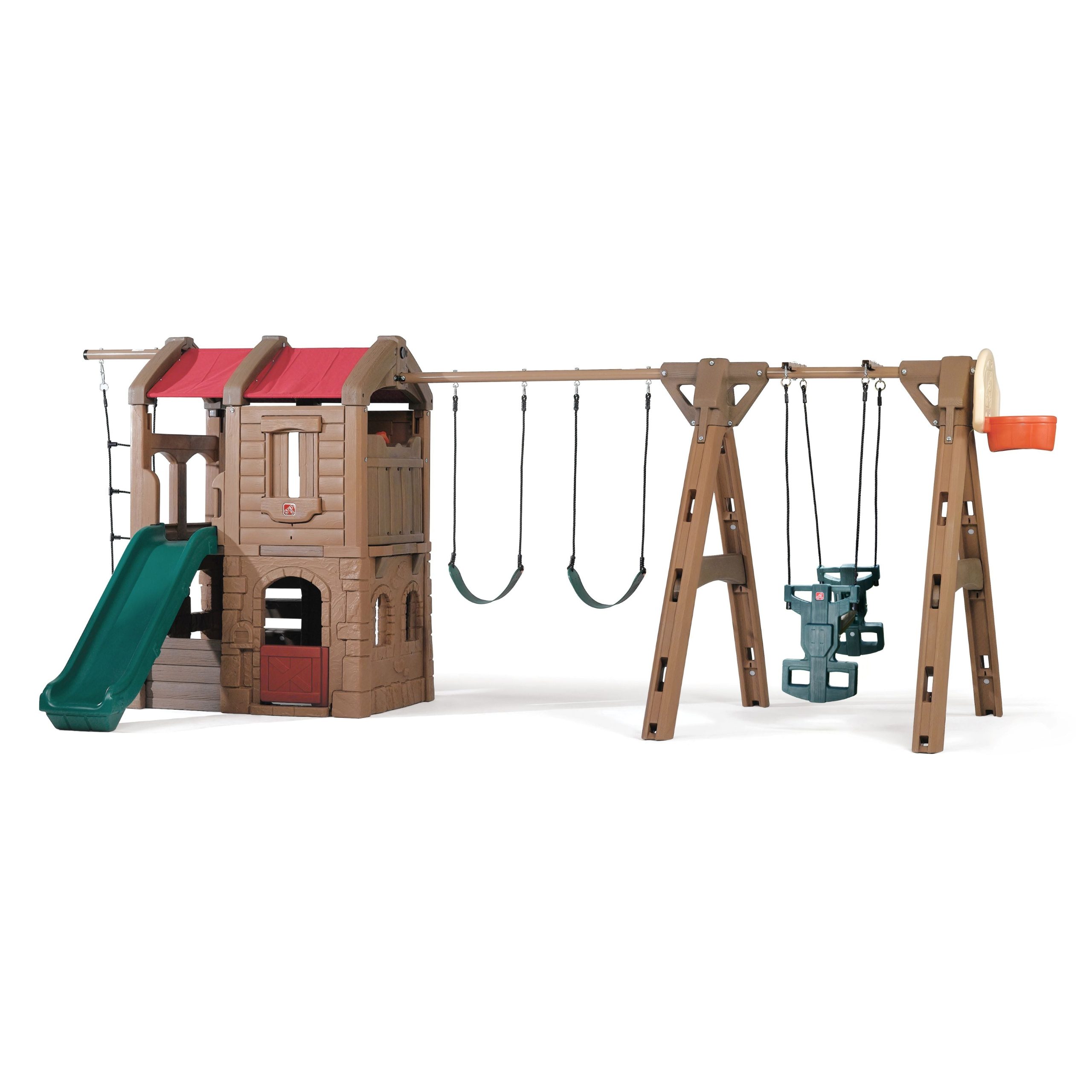 Naturally Playful™ Adventure Lodge Play Center with Glider