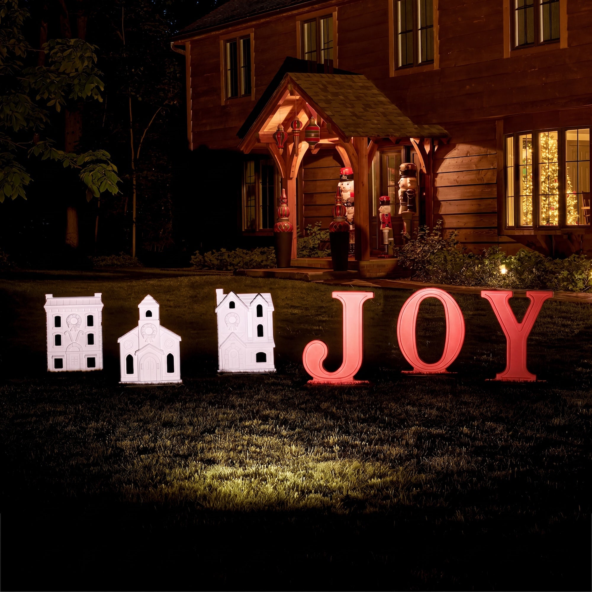 Paintable Large Outdoor 3-Piece Christmas JOY Letters Decoration - Red - Image 11