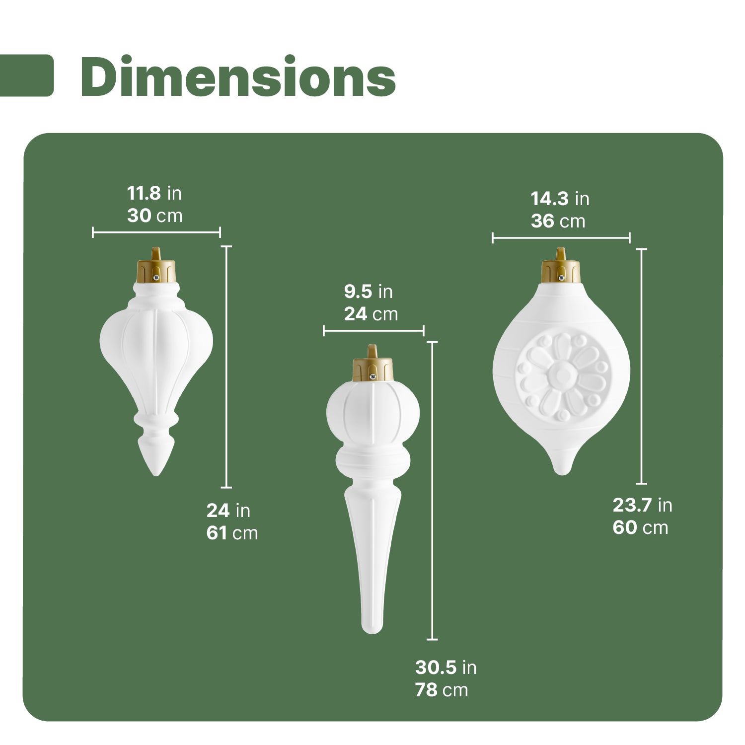 Paintable Large 3-Pack Outdoor Christmas Ornaments - Image 24